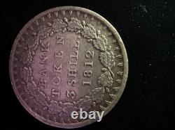 1812 George III Silver Bank Token 3 Shillings, Strong VF Detail, Sharp Wreath