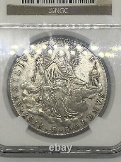 1818-B ITALY SCUDO VATICAN PAPAL STATES PIUS VII XF 40 Silver Coin-SCARCE