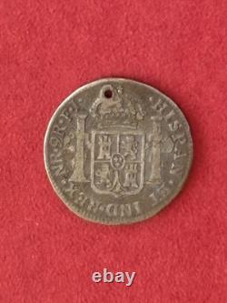 1819 Bogotá 2 Reales Ferdinand VII Legend on Charles IV Bust, Holed