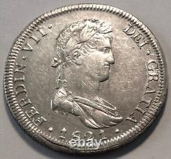 1821 Ga Mexico 8 Reales Silver Pillar Dollar Guadalajara High Grade Type Coin 8R