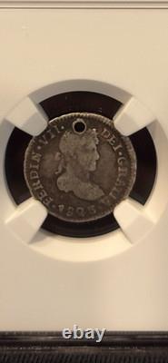 1823 PTS PJ Bolivia 1/2 Reale NGC certified