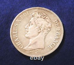 1826 D France 5 Francs Charles X Type 1 Rare Lyon Mint Original Toning