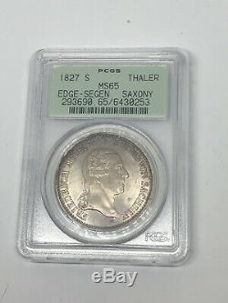 1827 S German EDGE-SEGEN Thaler PCGS Thaler MS 65 World Coin HIGH GRADE RARE