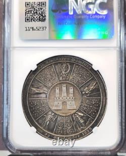 1828 Germany Silver Hamburg Gaed 2043 CIVIC Constitution Ngc Au 58 Rare