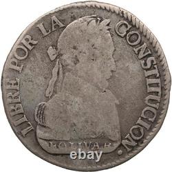 1830 JL 2 Soles Bolivia Silver Coin Simon Bolivar (MO4216-)