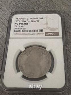 1830-PTS JL Bolivia 4 Sols Low On Island VG Cleaned NGC