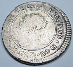1830 T-F Honduras Central American Republic Silver 1 Reales Genuine 1800's Coin