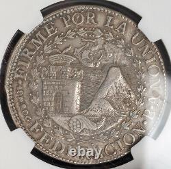 1837, South Peru (Republic). Large Silver 8 Reales Coin. Cuzco mint! NGC AU-53