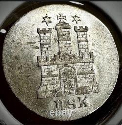1841 Hanseatic Hamburg, Silver 1 Schilling, 149K Only, M. S. WithLuster