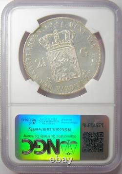 1841 Netherlands 2 1/2 Gulden Coin 2.5G Certified NGC AU Details Rare 1841 Netherlands 2 1/2 Gulden Coin 2.5G Certified NGC AU Details Rare