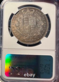 1847 Great Britain Crown Young Head NGC VF Details Freshly Graded