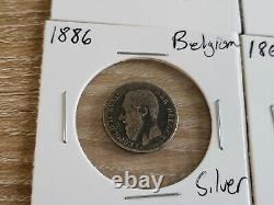 1848-1899 Numismatic Silver Coins Lot See Pics India Belgium US France Canada