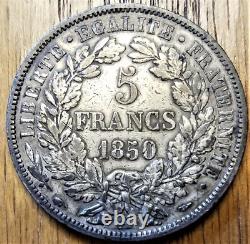 1850-A France 5 Francs VF+ Authentically Toned Silver Coin Ceres -2nd Republic