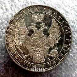 1850 Russia Silver Ruble, Rouble, Crown 1850 Pa Au++ Rare