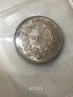 1851 A 2 Francs Silver Coin Really Pretty Piece