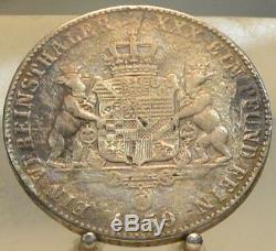 1859 A Germany Anhalt Bernberg Silver Thaler, Old World Silver Coin