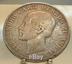 1859 A Germany Anhalt Bernberg Silver Thaler, Old World Silver Coin