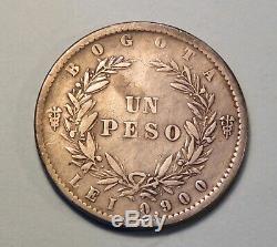 1859 Colombia 1 Peso Large Silver World Coin Granadine Confederation Bogota