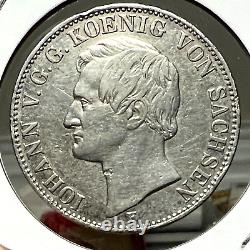 1859-f Germany Silver Saxony Thaler Crown