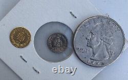 1865 B Mini gold & silver coin Lot Maximiliano Emperador Hard To Find