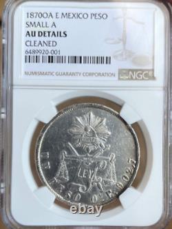 1870 OA E Mexico peso Small A NGC AU details