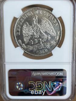 1870 OA E Mexico peso Small A NGC AU details