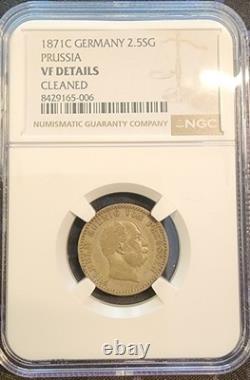 1871C Germany 2.5 Silbergroschen Prussia NGC VF Details