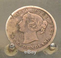 1873 H Newfoundland Silver 5 Cents, Key Date Sterling Silver World Coin
