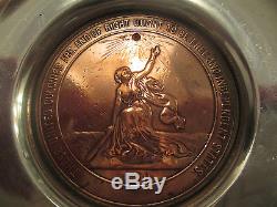 1876 CM 11 Julian World's Fair 57mm Copper Medal Coin Sterling Silver Porringer