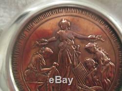 1876 CM 11 Julian World's Fair 57mm Copper Medal Coin Sterling Silver Porringer
