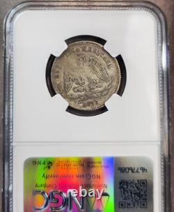 1877 Zs S MEXICO SILVER 25 CENTAVOS BALANCE SCALES NGC XF 40 SCARCE NICE COIN