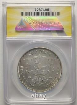 1878 EMM Spain 5 Pesetas AU 55 Details Certified ANACS 3A