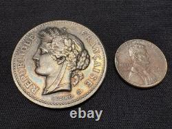 1879 France Silver Jeton Coin Somme Instruction Primaire Amiens 1800s