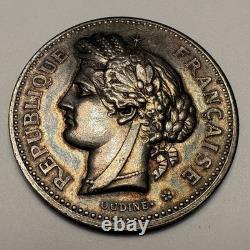 1879 France Silver Jeton Coin Somme Instruction Primaire Amiens 1800s