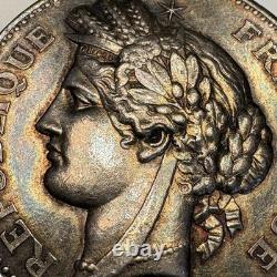 1879 France Silver Jeton Coin Somme Instruction Primaire Amiens 1800s