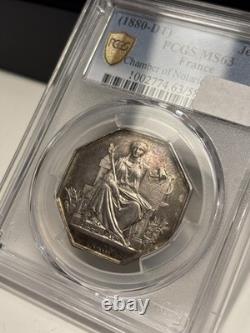 1880-dated Jeton Pcgs Mint State 63 Chamber Of Notaries This Is Nice