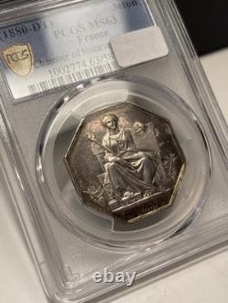 1880-dated Jeton Pcgs Mint State 63 Chamber Of Notaries This Is Nice
