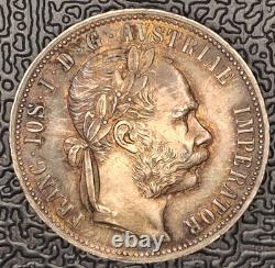 1884 Austria 1 Florin Incredibly Beautiful Toned Example
