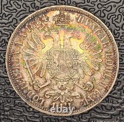 1884 Austria 1 Florin Incredibly Beautiful Toned Example