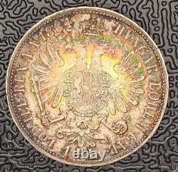 1884 Austria 1 Florin Incredibly Beautiful Toned Example