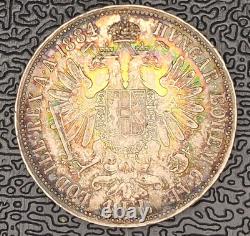 1884 Austria 1 Florin Incredibly Beautiful Toned Example