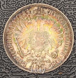1884 Austria 1 Florin Incredibly Beautiful Toned Example