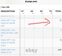 (1884) M17 YenPCGS Genuine-AU DetailJapan INDA01-1OB Left