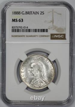 1888 Great Britain Silver 2 Shilling Florin NGC MS 63 1888 Great Britain Silver 2 Shilling Florin NGC MS 63