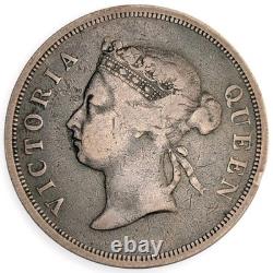 1888 Straits Settlements Victoria Fifty Cents Silver Coin 50c Attractive 2T