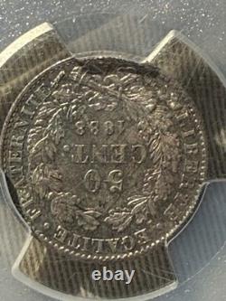 1888 a France 50 Centimes Silver Coin PCGS MS 64 GAD-419a F-189