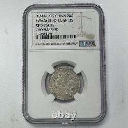 1890-1908 China 20C Kwangtung L&M-135 XF DETAILS Silver Coin NGC Chopmarked