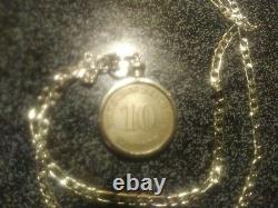 1890-1916 IMPERIAL GERMAN EAGLE COIN PENDANT 28 Sterling Silver Link Chain