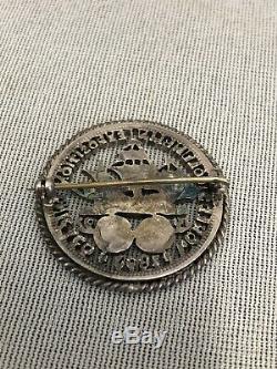 1893 World Columbian Exposition Silver US Half Dollar Cut Out Coin Brooch Pin