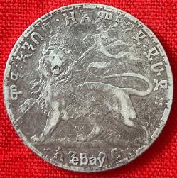 1895 Ethiopia 1 Birr Silver Coin Menelik II Rare African Crown KM#? 19